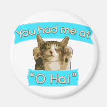 You had me at "O Hai" Fridge Magnet