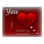 You hold the key to my heart post cards