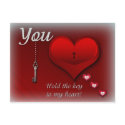You hold the key to my heart postcards