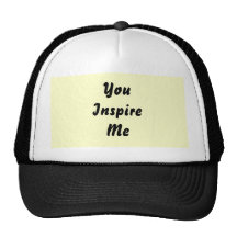You Inspire Me. Cream and Black. Custom Mesh Hats