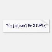 You just can't fix STUPID... Bumper Stickers