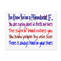 You Know You're a Phlebotomist IF... Post Cards