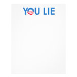 You Lie bumper sticker blue Custom Letterhead