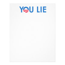 You Lie bumper sticker blue Custom Letterhead