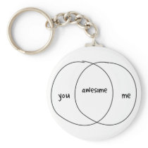 You Me Awesome Venn Diagram Keychain