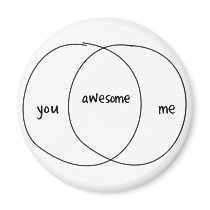 You Me Awesome Venn Diagram Fridge Magnets