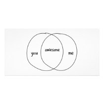 You Me Awesome Venn Diagram Photo Cards