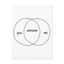 You Me Awesome Venn Diagram Postcard
