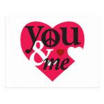 You & Me - Hearts & Peace Postcards