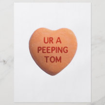 You’re a Peeping Tom Orange Candy Heart Flyers