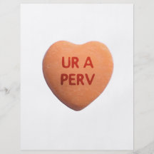 You’re a Perv Orange Candy Heart Custom Flyer