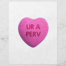 You’re a Perv Pink Candy Heart Personalized Flyer