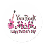You Rock Mom T Shirt for Mother's Day Round Stickers