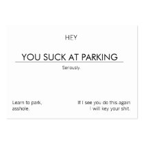 You Suck at Parking Business Cards