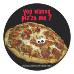 'you wanna piz'za me?' humourous parody Sticker