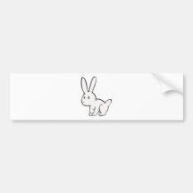 Young and Cute White Rabbit Bumper Sticker