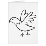 Young Bird Flying in Black and White Sketch cards