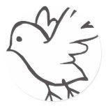 Young Bird Flying in Black and White Sketch stickers