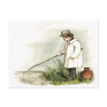 Young Boy Fishing Post Card