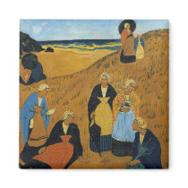 Young Breton Women wearing Shawls magnets