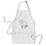 Young Camel in Black and White Sketch aprons