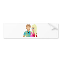 Young Couple in Love Bumper Stickers