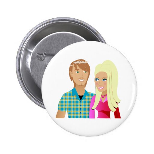 Young Couple in Love Pinback Button