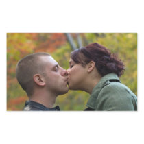 Young Couple Kissing Rectangular Stickers