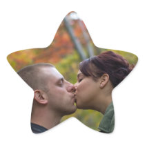 Young Couple Kissing Star Stickers