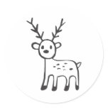 Young Deer in Black and White Sketch stickers