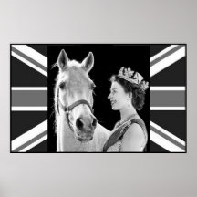 Young Elizabeth II and her horse Poster