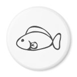 Young Fish in Black and White Sketch magnets