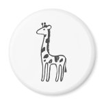 Young Giraffe in Black and White Sketch magnets