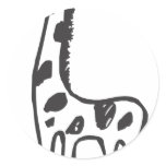 Young Giraffe in Black and White Sketch Stickers