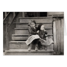 Young Girl Caring for her Sister, 1911 Cards