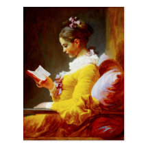 Young Girl Reading - 18th century painting Post Cards