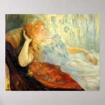 Young girl resting by Berthe Morisot Poster