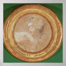 Young Girl Squeezing her Breast Print