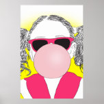 young girl with a bubble poster
