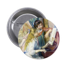 Young Girls at Piano by Renoir, Impressionism Art Pins