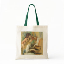 Young Girls at the Piano by Pierre Auguste Renoir Tote Bag
