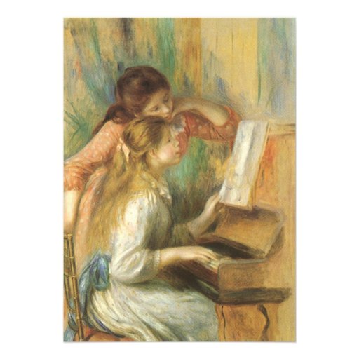 Young Girls at the Piano by Pierre Auguste Renoir Invitation