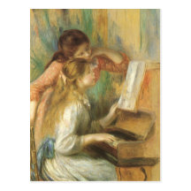 Young Girls at the Piano by Pierre Auguste Renoir Post Cards