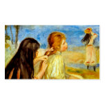 Young girls seaside beautiful Renoir painting art Business Card