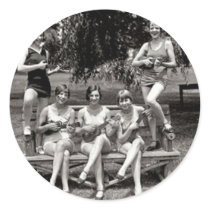 Young Girls with Toy Guitars Sticker
