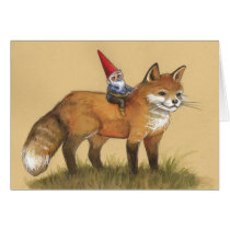 Young Gnome and Fox Card