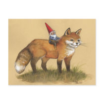 Young Gnome and Fox Post Card
