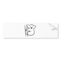 Young Koala in a Tree in Black and White Sketch Bumper Stickers