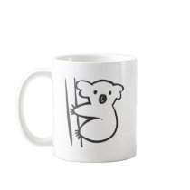 Young Koala in a Tree in Black and White Sketch Coffee Mug