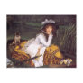 Young Lady & Her Pet Pug in a Boat by James Tissot Post Cards